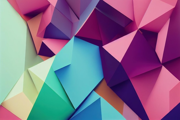 Bright colorful threedimensional polygons