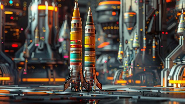 bright and colorfull rockets