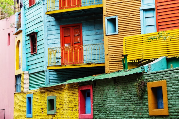 Bright colors of Caminito in La Boca neighborhood of Buenos Aires