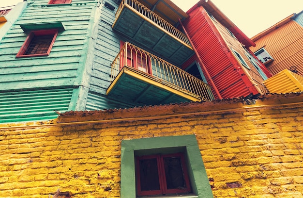 Bright colors of Caminito in La Boca neighborhood of Buenos Aires