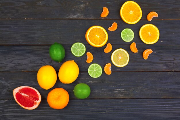 Bright composition of citrus fruits