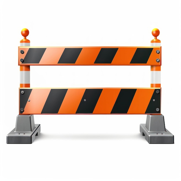 Photo bright construction safety barrier sign