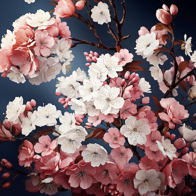 Bright contrast floral background picture in the style of vintage paintings illustration Generated with AI