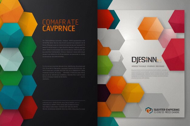 Photo bright corporate cover a4 design vector layout clean geometric hexagons company brochure concept