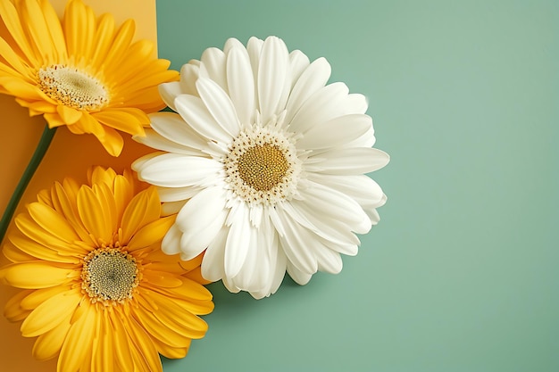 Bright Daisies on a DualTone Background