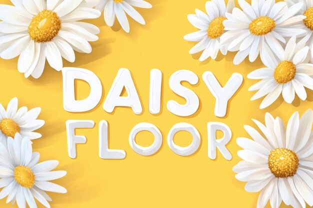 Photo bright daisy floor graphic