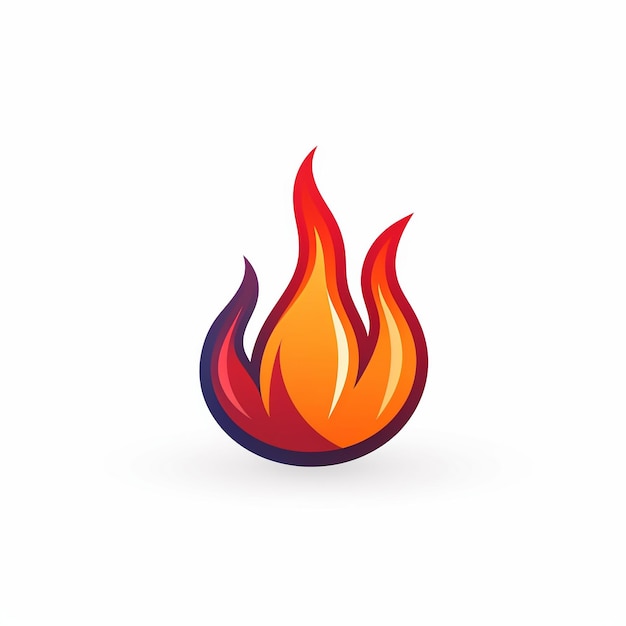 Bright Flame and Fire Hot and Intense Blaze icon logo illustration