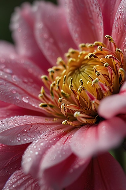 Photo bright flower closeup using macro lens