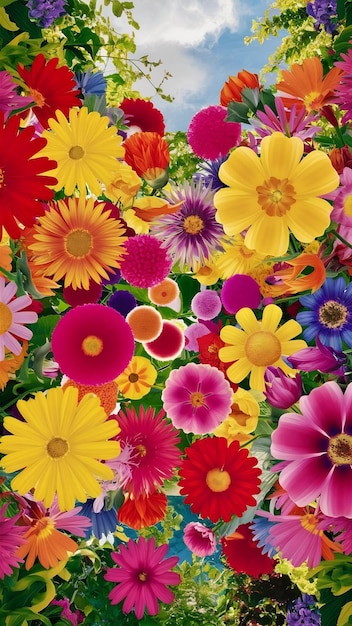 Bright flowers background