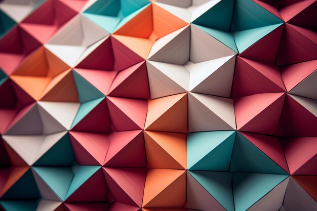 Bright Geometric Paper Hexagon Design