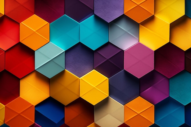 Bright Geometric Paper Hexagon Design