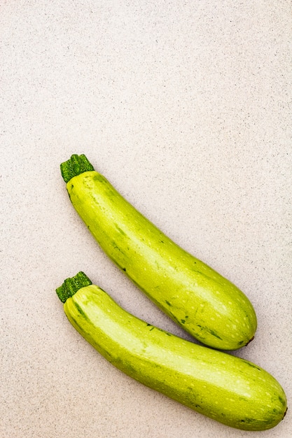 Bright green courgette