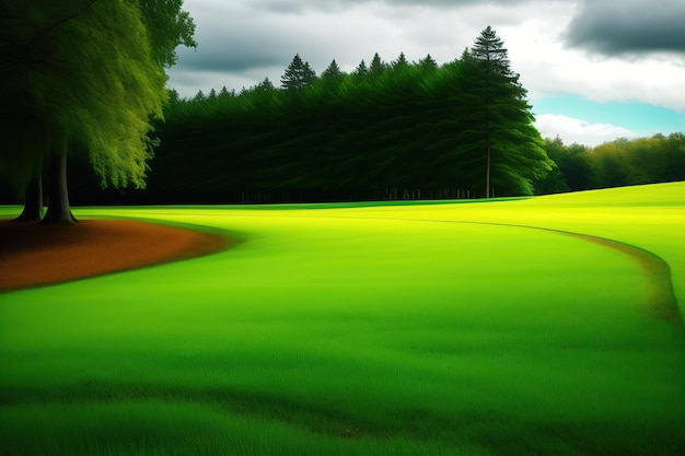 Bright green grass