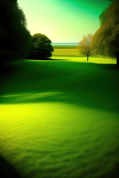 Bright green grass