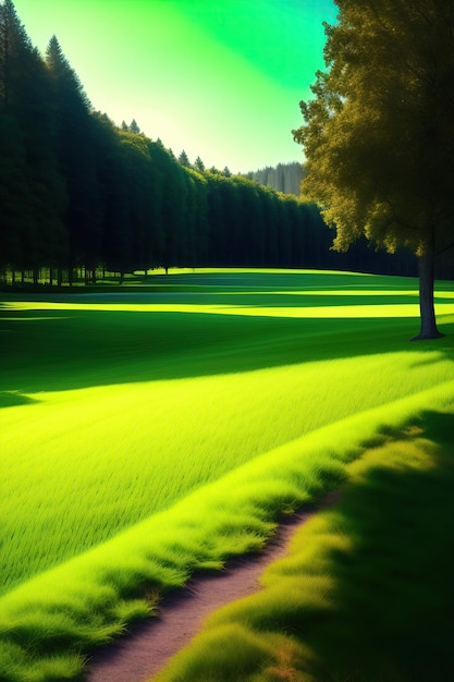 Bright green grass