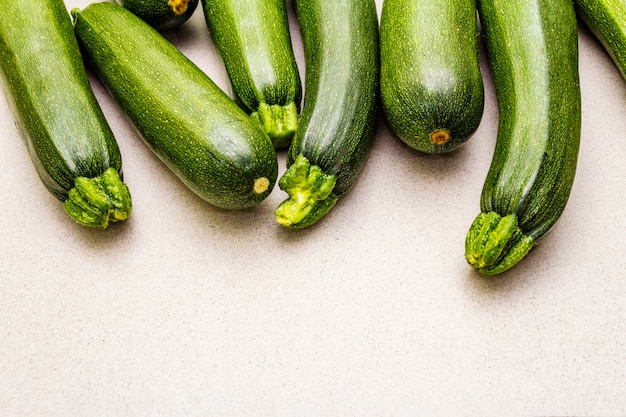 Bright green zucchini