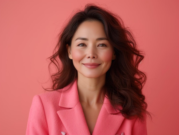 Bright and Happy 40 Year Old Businesswoman Smiling in Studio