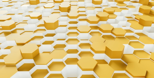 bright Hexagon Background - 3D rendering - Illustration