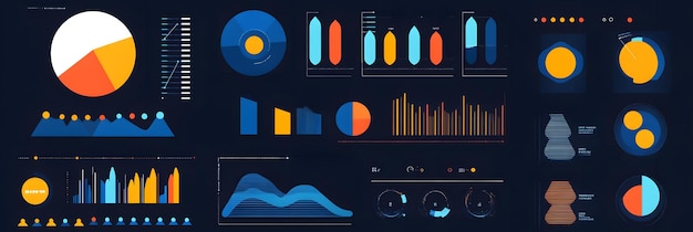 Bright infographic elements with playful shapes