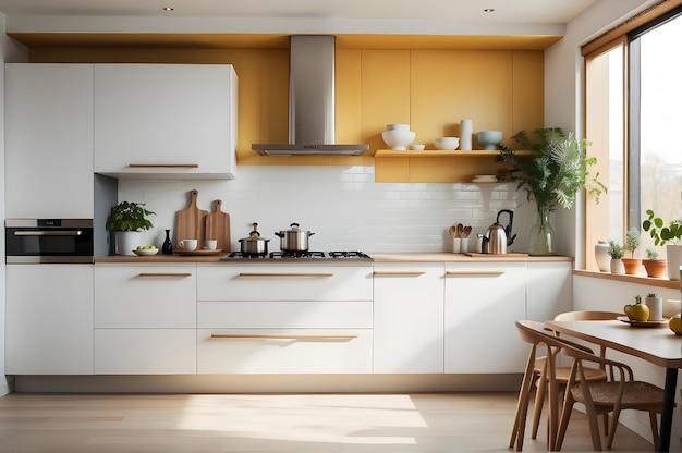 A bright kitchen environment