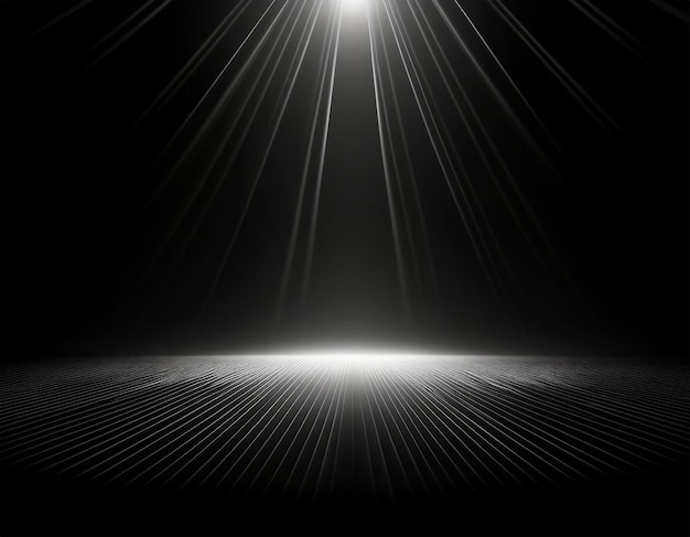 a bright light shines through a black background with a light shining on it