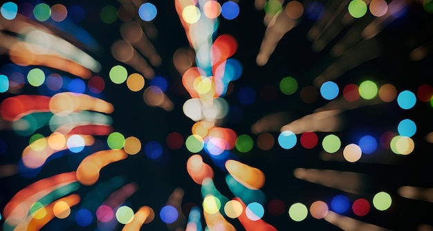 Photo bright light spots abstract bokeh blurred texture background