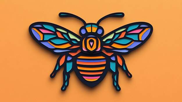 Photo bright and lively bee illustration featuring rich color accents and fun textures perfect