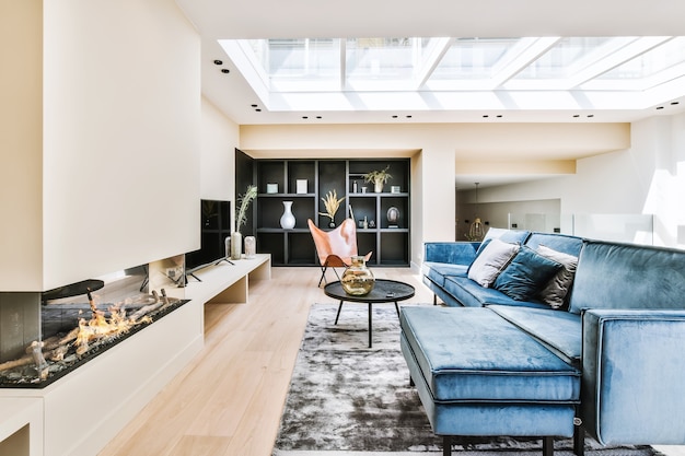 Bright living room in a modern luxury house