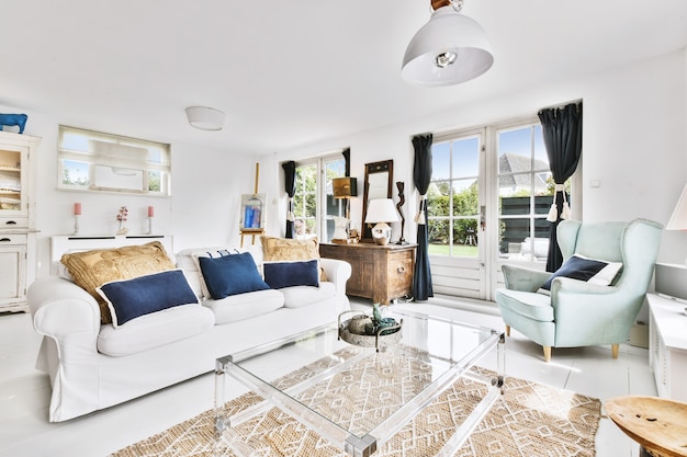 Bright living room in a modern luxury house