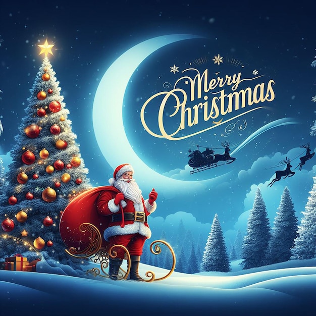 Bright luxurious colorful decorative design for Merry Christmas