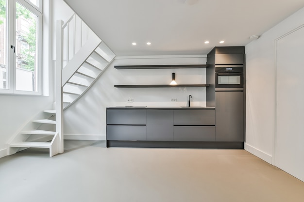 A bright luxury kitchen in elegant house