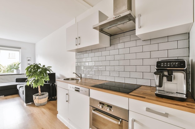 A bright luxury kitchen