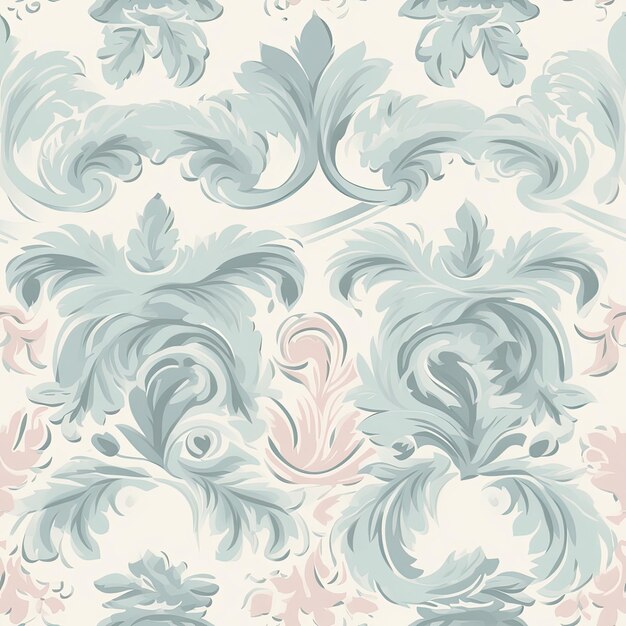 Bright luxury vintage seamless floral damask pattern