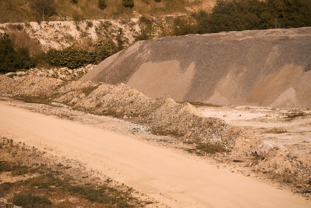 Bright midday sun illuminating quarry