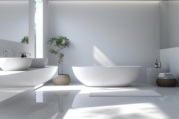 Bright Minimalist Bathroom Bright bathroom with clean lines and minimal fixtures