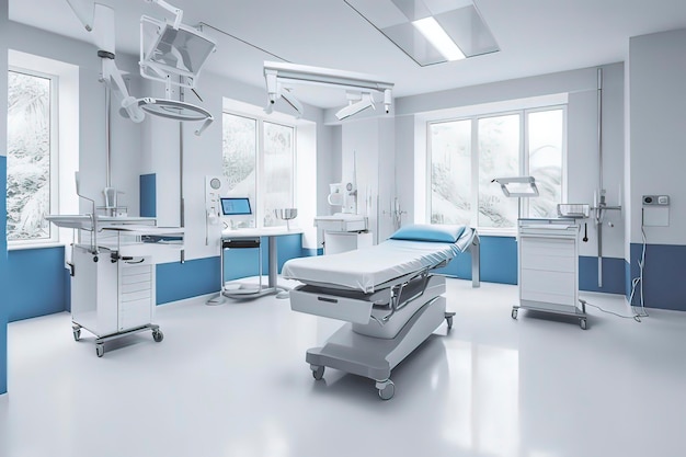 Bright modern operating room AI technology generated image