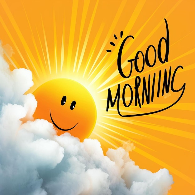 Bright Morning Greetings with Smiling Sun