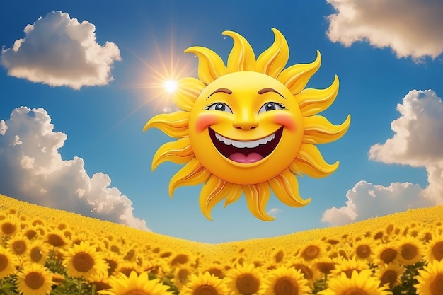 Bright Morning Greetings with Smiling Sun