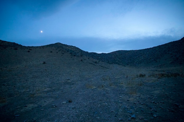 Bright night in the mountain steppe