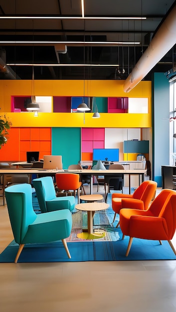 Bright Office with Collaborative Spaces