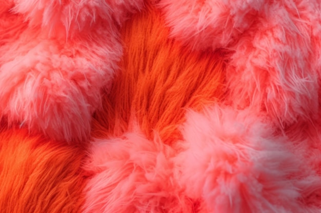 Bright orange faux fur fabric by the yard