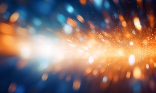 a bright orange firework with a blue backgroundAbstract festive blur background beautiful bokeh ca