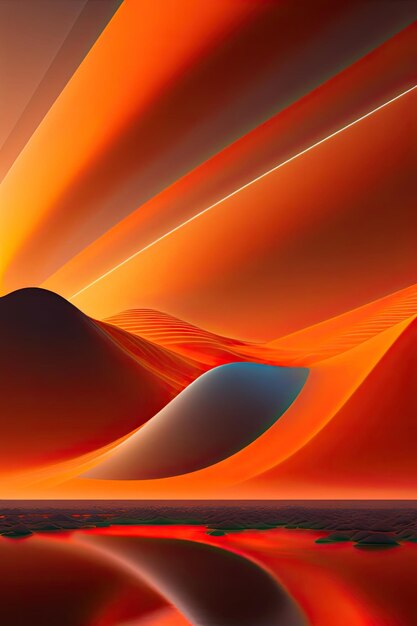 Bright orange fractal horizon