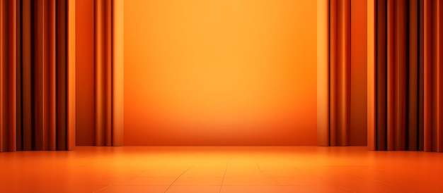 A bright orange room with empty wall