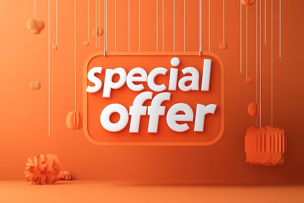 Photo a bright orange sign that says special offer on it