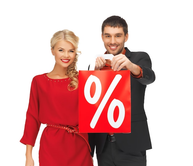 bright picture of man and woman with shopping bag