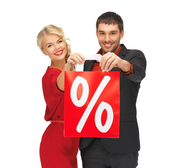 bright picture of man and woman with shopping bag