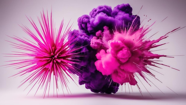 Bright pink and deep purple explosion conveys energy and artistic vibrancy