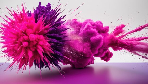 Bright pink and deep purple explosion conveys energy and artistic vibrancy