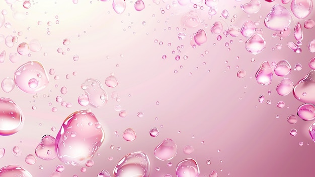 Bright pink surface decorated with sparkling water droplets ideal for abstract backgrounds and textures